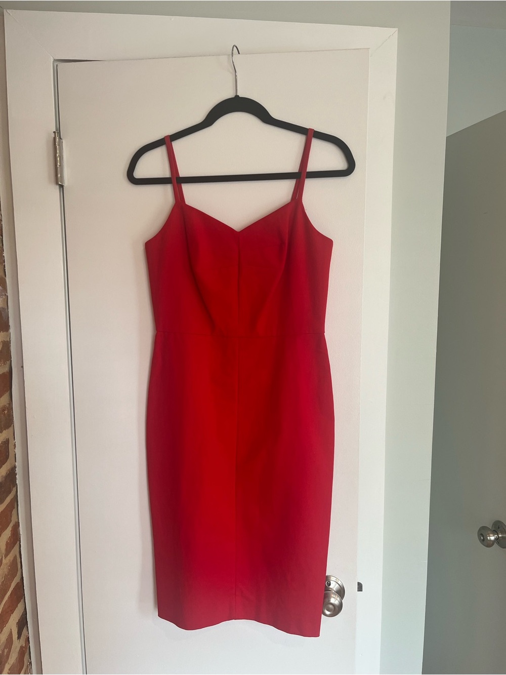 Banana Republic Red Midi Sheath Dress with Spaghetti Straps